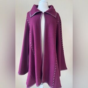 Patricia Nash Knit Cape with Whipstitch Detail